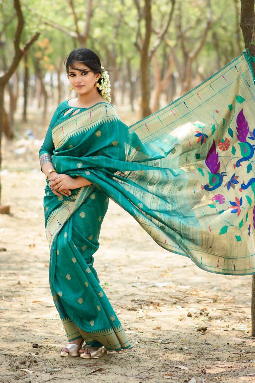 Gorgeous Pure online Banarasi Silk All over PAITHANI Weaving Sarees