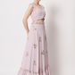 Sequined Semi-Stitched Lehenga & Unstitched Blouse With Dupatta