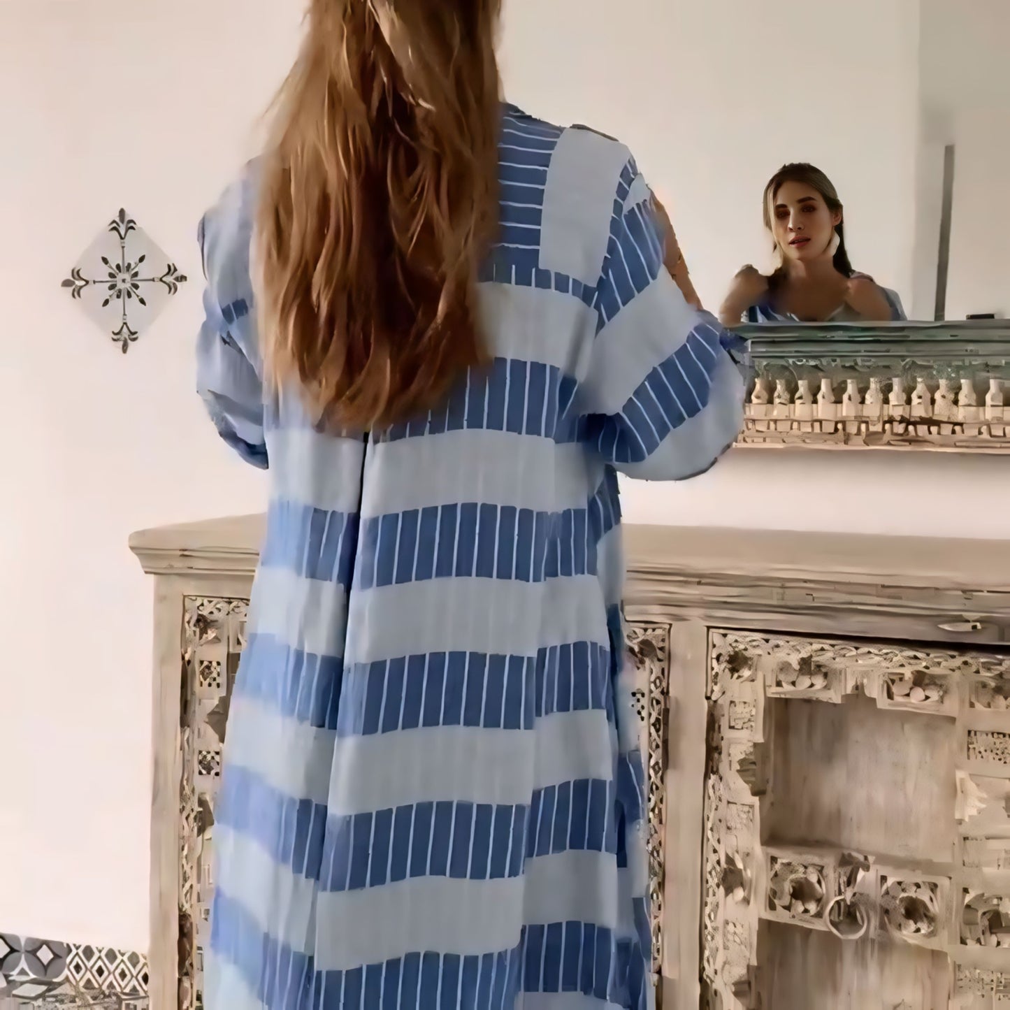 Long dress with a shirt-style design