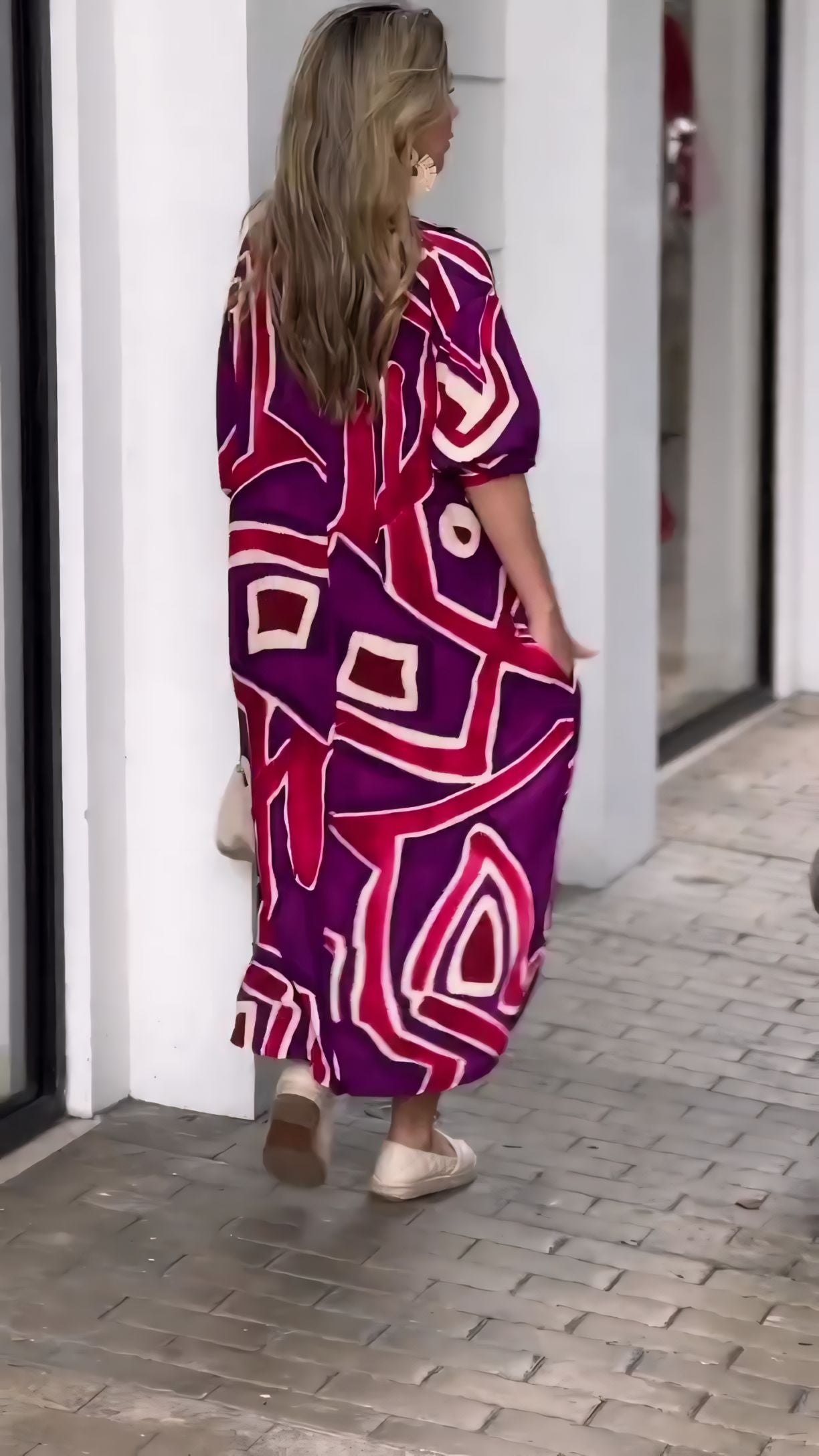 Geometric Maxi Dress in Motion