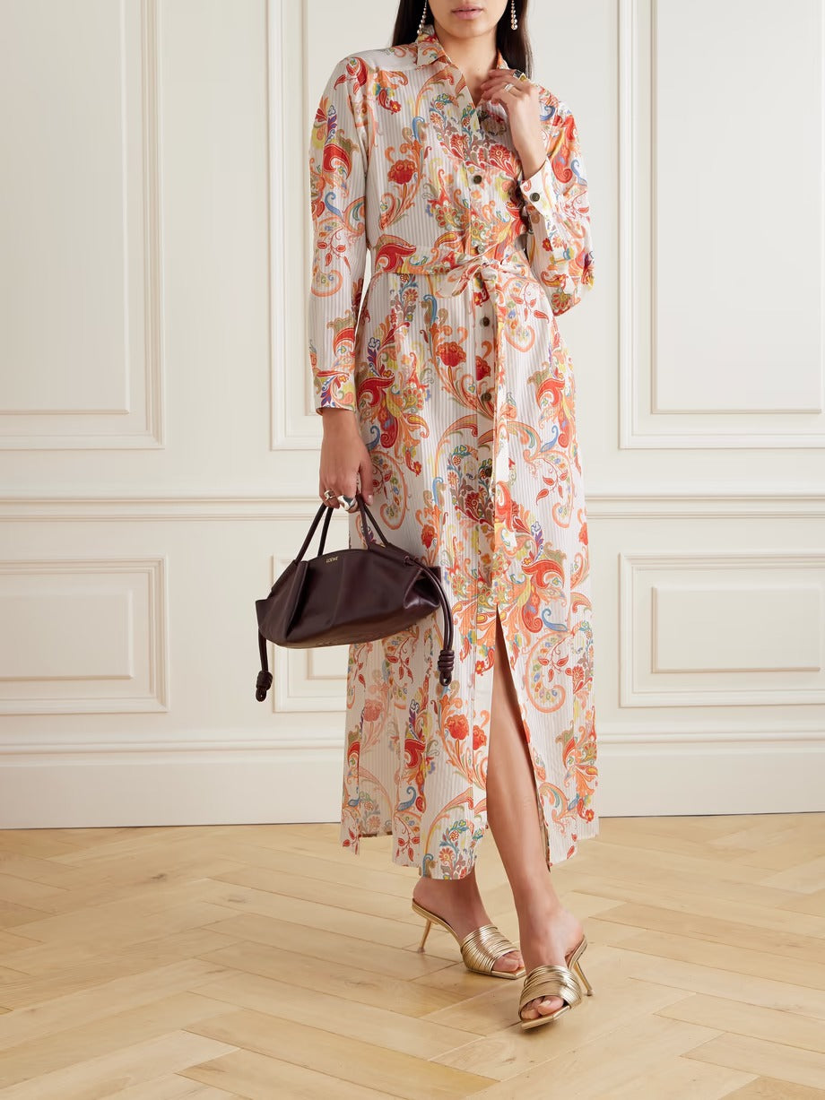 Whimsical Elegance: Colorful Paisley Maxi Dress