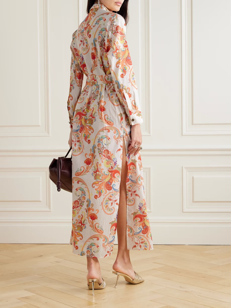 Whimsical Elegance: Colorful Paisley Maxi Dress