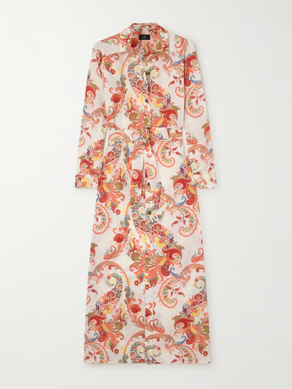 Whimsical Elegance: Colorful Paisley Maxi Dress