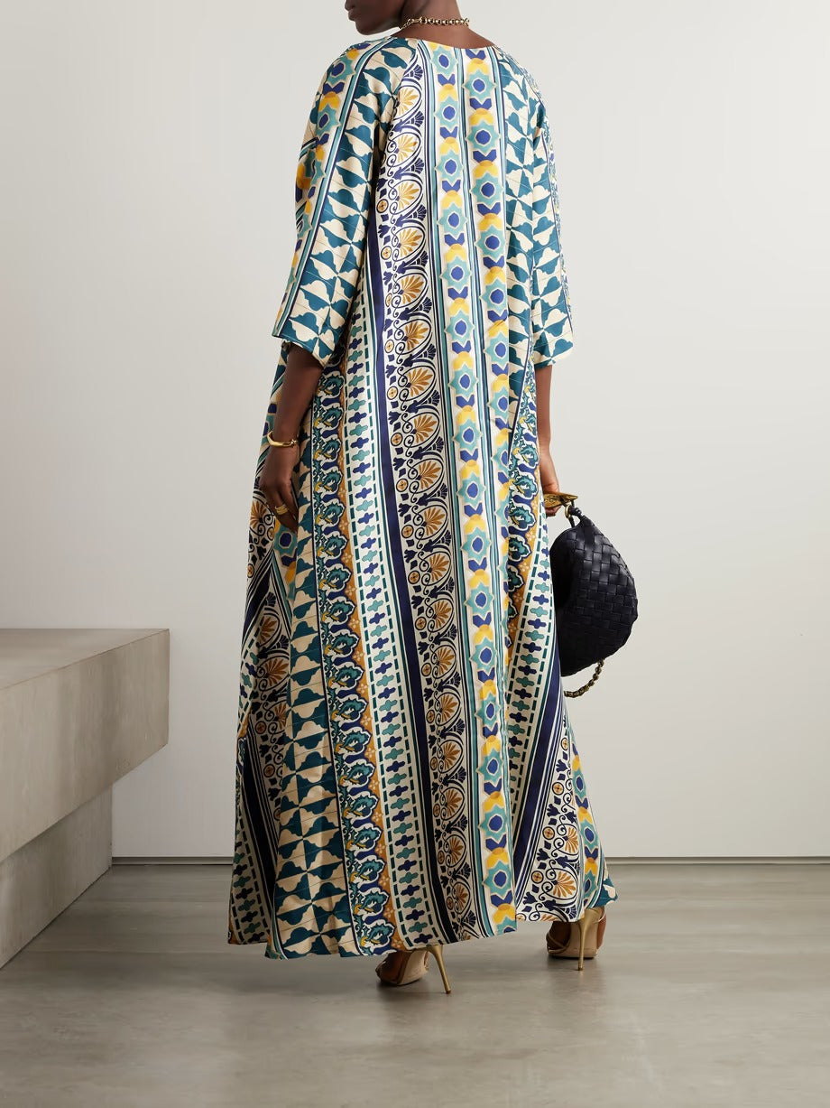 Short Sleeve of Printed Kaftan