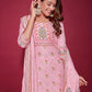 Floral Digital Print With Sequence Embroidered Baby Pink Kurta Set