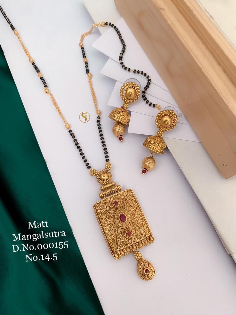 Fancy Matt Gold Mangalsutra Set