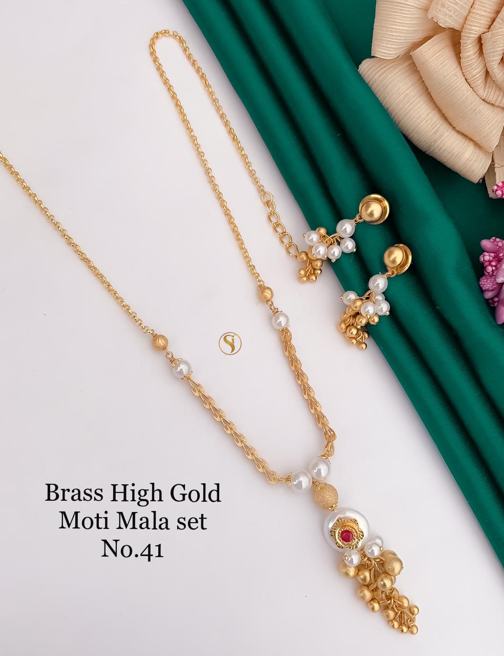 Brass High Gold Moti MALA