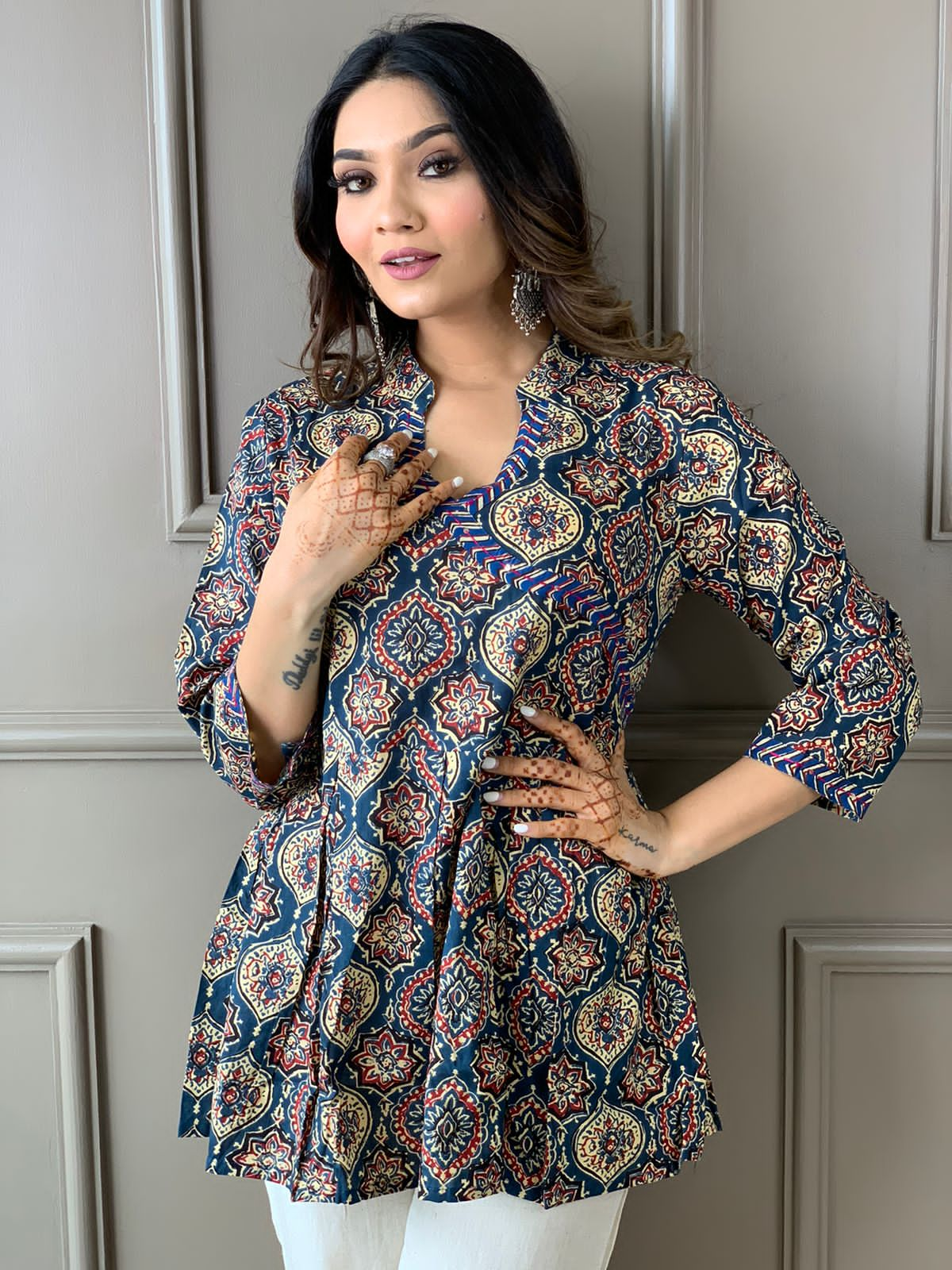 Angrakha Style Cotton Party Wear Suit | Latest Kurti Designs