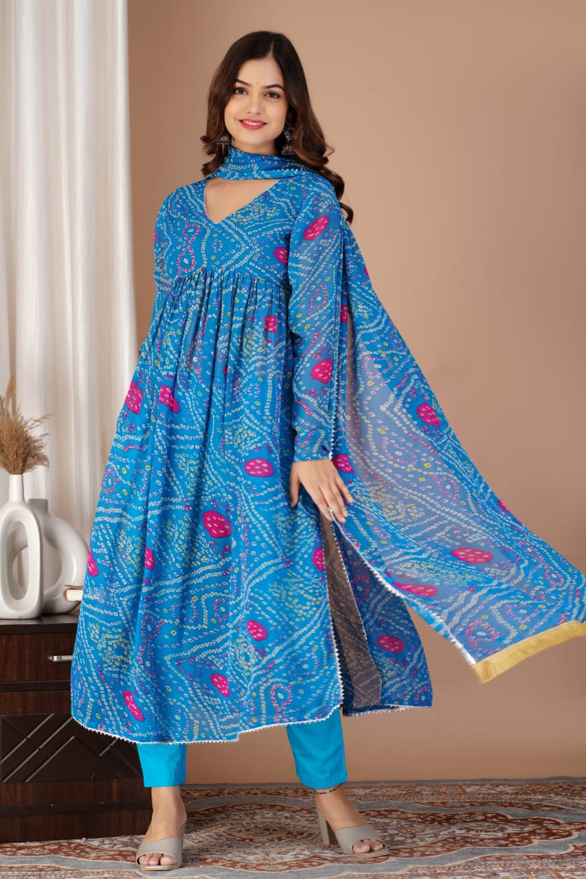 Bandhani print dress hotsell