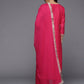 Viscose Magenta Embroidery Kurta Set With Dupatta