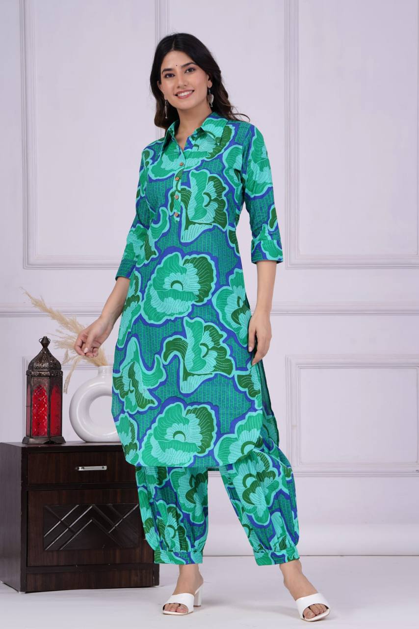 Cotton Digital Printed Co-Ord Kurta Set