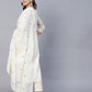 Women's Beautiful  Rayon White Colour embroidered kurti set