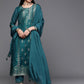 Women Viscose Jacquard Kurta With Pant And Dupata Set