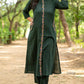 Green Cotton Embroidered kurta With Dupatta Set