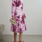 Elegant Lilac Floral Midi Dress – Graceful Blooms with a Feminine Touch