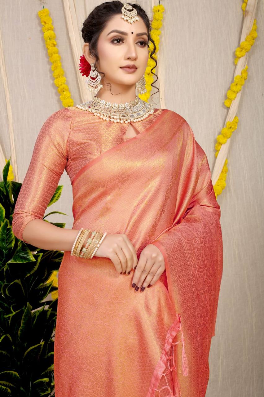 Red Violet Bridal Kanchipuram Silk Saree – WeaversIndia