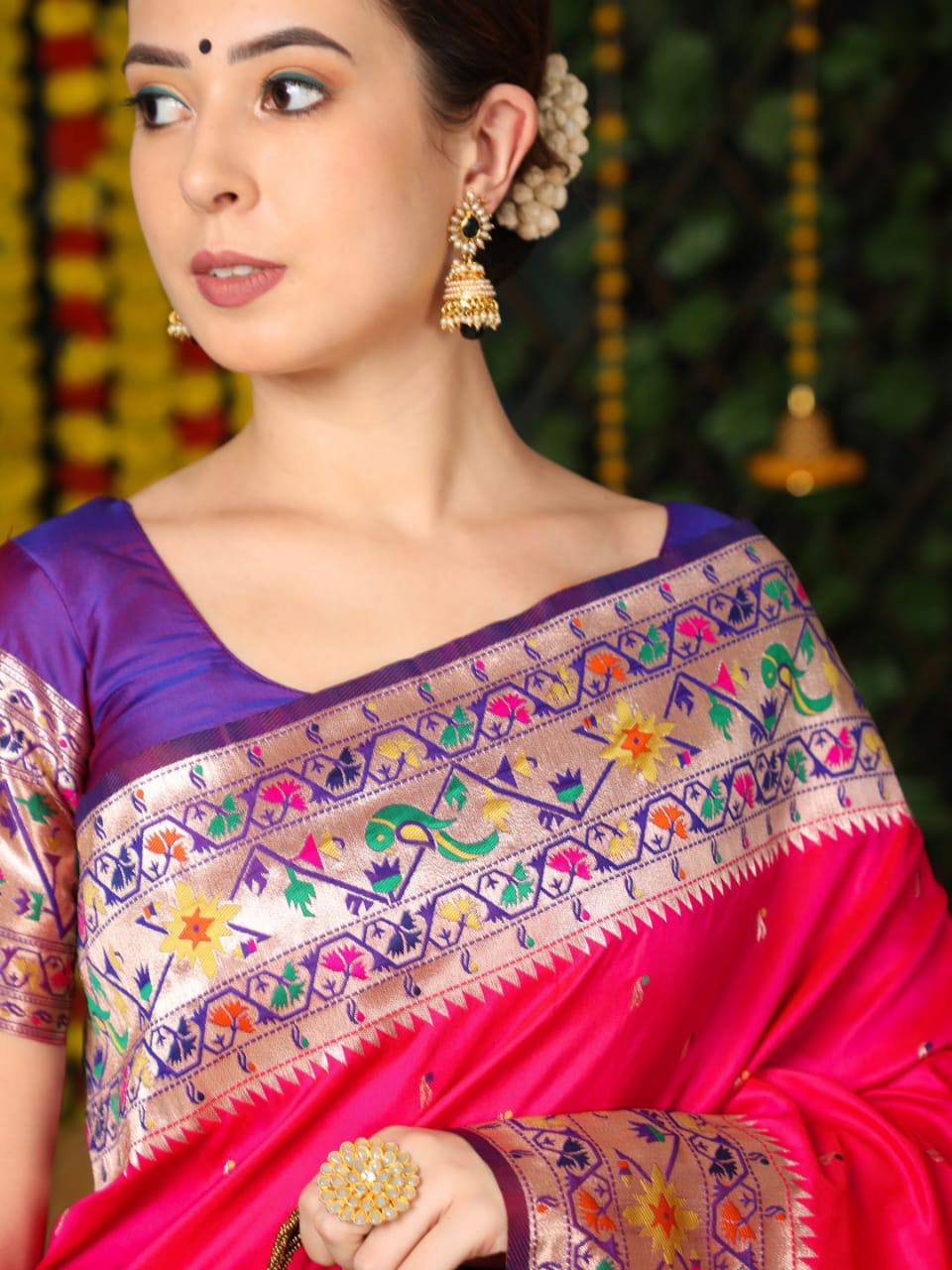 Rani Banarasi Soft Silk Paithani Saree