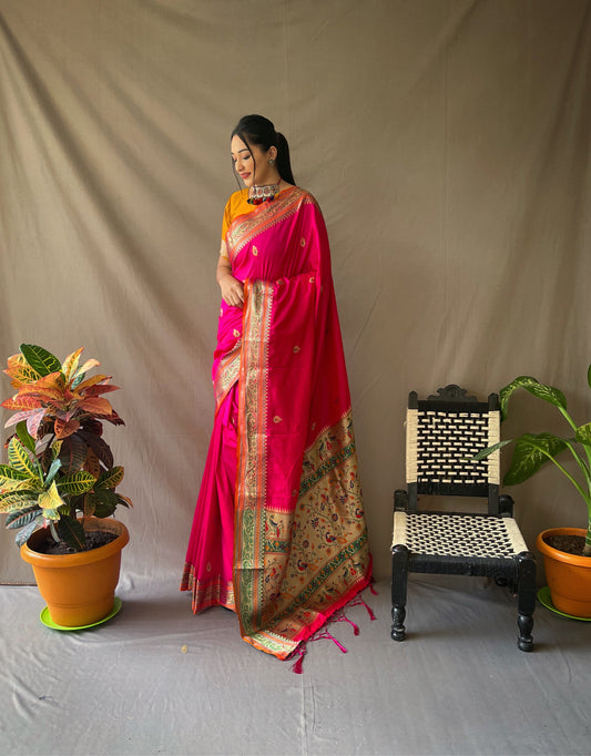 Pink Paithani Sarees