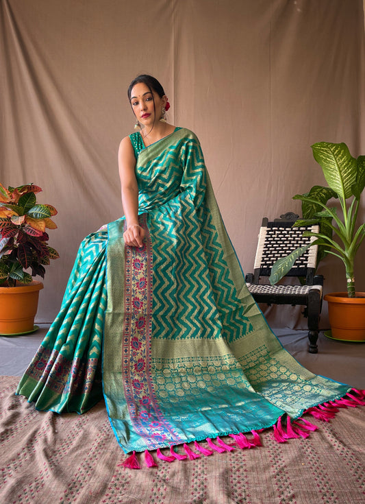 Green Banarasi Silk Sarees