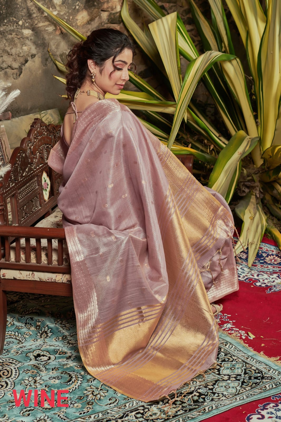 Voilet Handweave Maheshwari Handloom Full Tissue Saree Online – Okhaistore