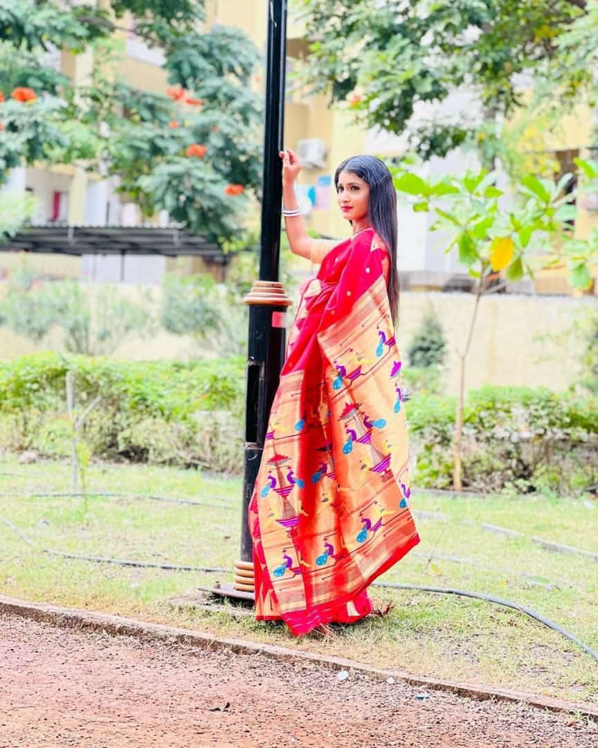 Red Paithani Pure Silk Handloom Saree