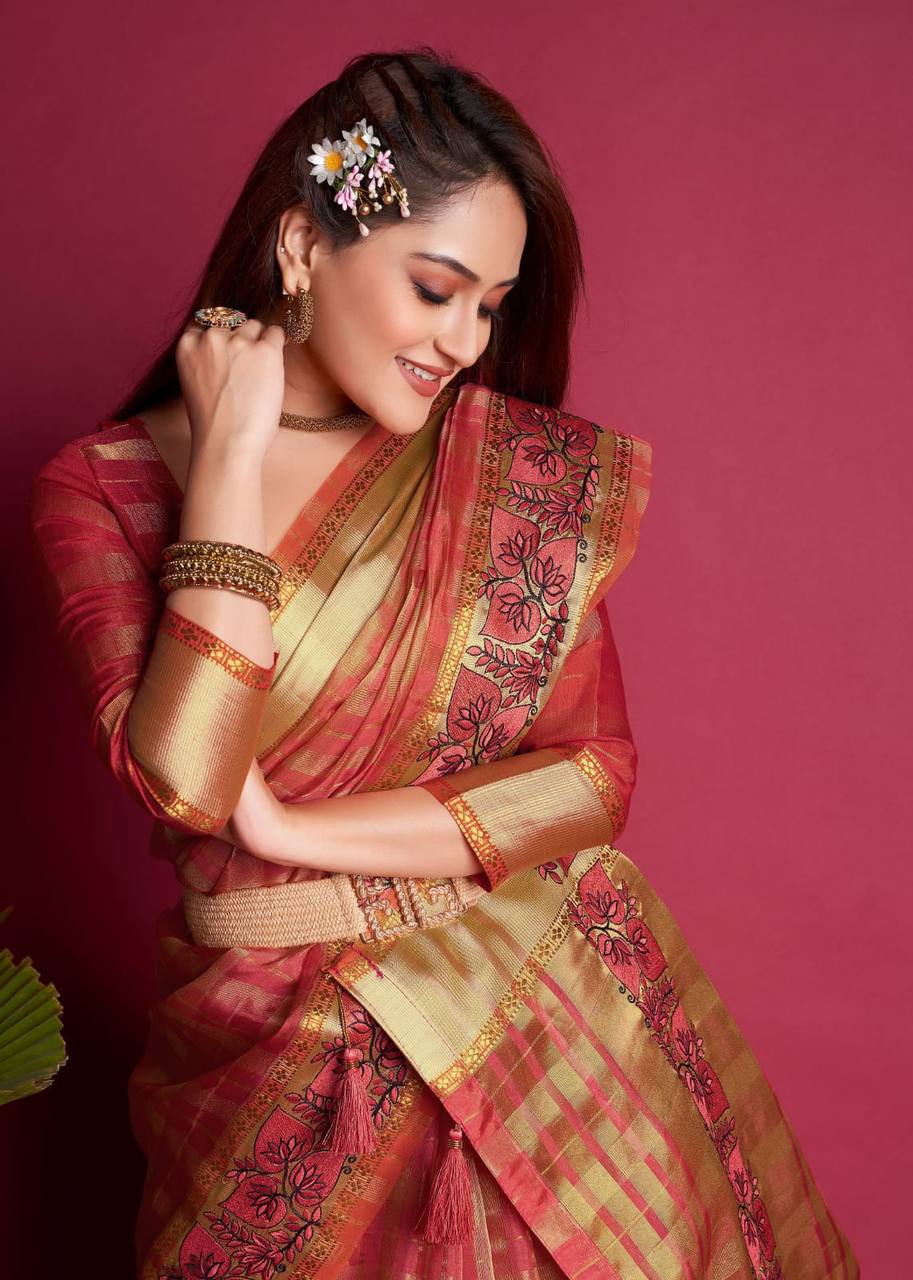 Banarasi Organza Silk saree code-BOTA8 | Bharat Karigar